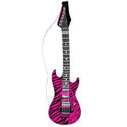 Nafukovací elektrická kytara růžová